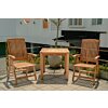 Teakea Teakhouten Tuinset met 2 verstelbare Linda standenstoelen en vierkante teak tuintafel 80x80 cm – compact en duurzaam buitenmeubilair