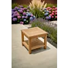 Praktische & stijlvolle teakhouten bijzettafel (50x50x45 cm) met extra onderblad. Gemaakt van 100% FSC® massief teak. Weerbestendig & duurzaam. Bestel nu!