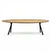 Nordic Oval – Massief Eiken Tafelblad met Verjongde Rand & Rex Long Roundline Onderstel