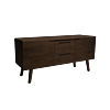 Aura Dressoir 160 cm van Tower Living – zwart teakhout met visgraat en metalen onderstel