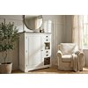 Napoli meidenkast 100x45x120 cm grijs hout met lades, open vakken en rieten mand