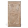 Eikenhouten tafelblad met ingelegd X-patroon kruisdesign en koplatten van massief naturel rustiek eiken.