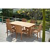 Uitschuifbare rechthoekige teak tuintafel van 180 tot 240 cm, ideaal voor grote en kleine gezelschappen