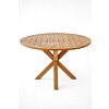 Teakhouten Tuintafel Matrix van 150 cm met robuuste teakhouten middenpoot, ideaal voor sfeervol buiten dineren