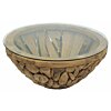 ROOT | Teak Wortel Salontafel met glas | Rond | 100x45 - DEV-ROOT-CT-BOWL-90-45