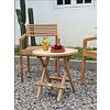 Laras vaste teakhouten tuinstoel met armleuningen – modern en minimalistisch design voor buiten

