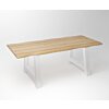 Eiken Boomstam Eettafel | Slab Edged-A | Wit Frame
