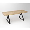 Eiken Boomstam Eettafel | Slab Edged-Fantasy Triangle - Teakea.nl