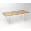 Eiken Boomstam Eettafel | Slab Edged-U-Frame White