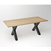Eiken Tafel 3 cm Tafelblad | X Frame Zwart - Teakea.nl
