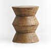 Massief teakhouten kruk Kora Ø35 × H45 cm in naturel teak – vooraanzicht