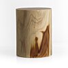 Massief teakhouten kruk Noma Ø35 × H45 cm in naturel teak – vooraanzicht