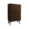 Aura opbergkast 100 cm massief acaciahout, modern design, met deuren en planken.