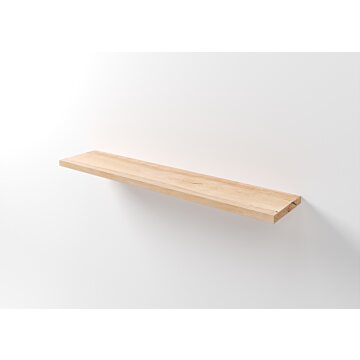 Massief Eiken Wandplank op Maat - Blind Ophangsysteem