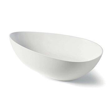 Ovaalvormige Mineral Stone opzetwastafel LUVA1312 55×35 cm – modern wit design