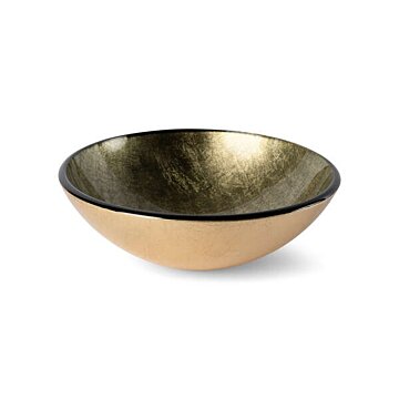 Luca Vetro LUVE001 glazen opzetwastafel Ø38,5 cm in Coffee – luxe ronde waskom van gehard glas