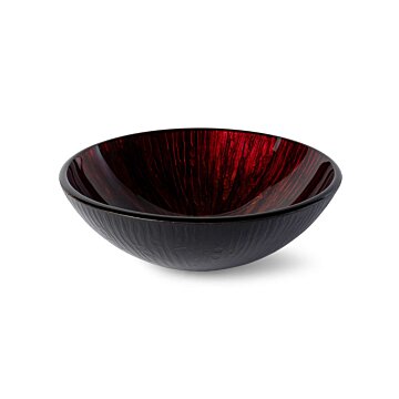 Luca Vetro LUVE104 glazen opzetwastafel Ø42 cm in Multicolour/Black – luxe ronde waskom van gehard glas
