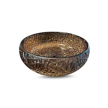 Luca Vetro LUVE003 glazen opzetwastafel Ø 38,5 cm kleur Chestnut