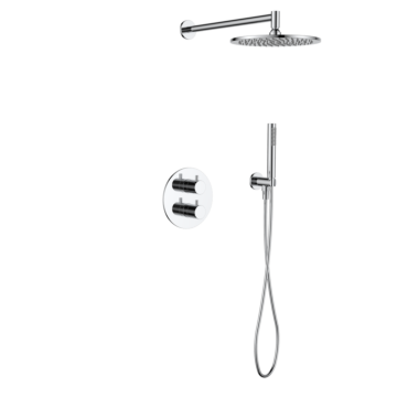 Regn complete thermostatische regendouche inbouwset met rond