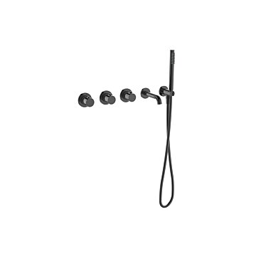 Regn inbouw badkraan met stopkranen, gun metal black Regn inbouw badkraan met stopkranen, gun metal black