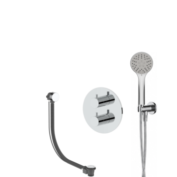 Regn badset inbouw rond, vulsysteem 3-st h-douche Regn badset inbouw rond, vulsysteem 3-st h-douche