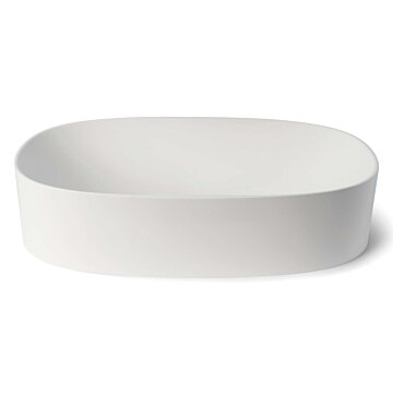 Ovaalvormige Mineral Stone opzetwastafel LUVA1312 55×35 cm – modern wit design