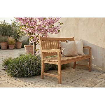 Beaufort teakhouten tuinbank van massief teak, twee-persoons bank met een breedte van 130 cm
