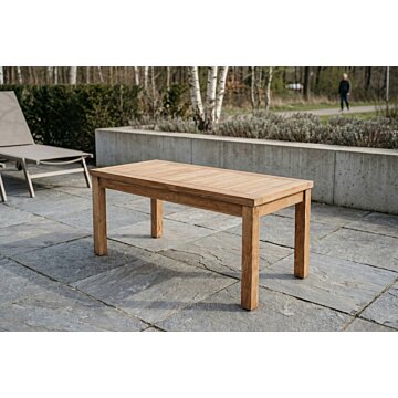 Teakhouten tuin salontafel van massief teak, rechthoekige tafel met formaat 100x50x45 cm