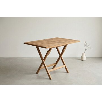 Teakhouten klaptafel van massief teak, vouwbare tuintafel met formaat 120x70x75 cm