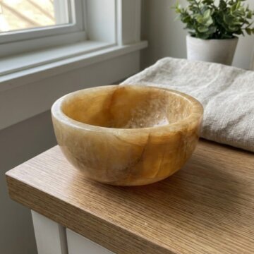 Kleine opbouw waskom van onyx steen, ronde toilet fontein waskom met formaat 25x12 cm