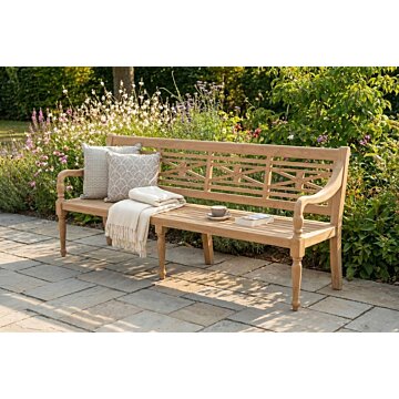 Teak Stationsbank | 220 breed | Gerecycled Teak - SAP-SB024-R