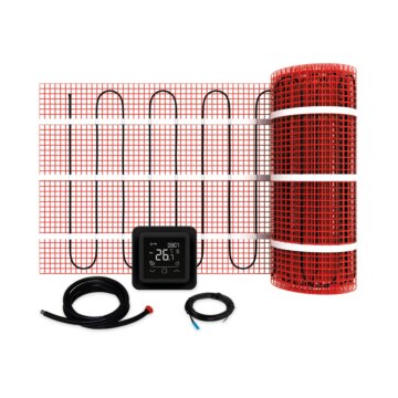 Vloerverwarmingset incl. thermostaat zwart 4m2
