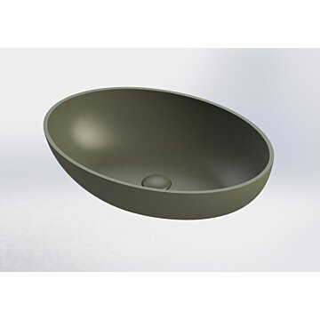 Blinq Lement Aufsatzwaschtisch oval 57x40x14,5 matt grün