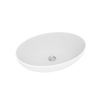 Blinq Lement Aufsatzwaschtisch oval 57x40x14,5cm matt weiß