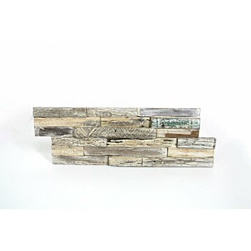 Teak plakhout -Whitewash | 10 panelen | 3d Panelen 1 m2 | 1 doos