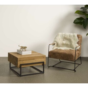 Teak Bijzettafel 66x66x38(H)