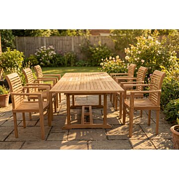 Stacker stapelbare tuinstoelen met uitschuifbare tuintafel 