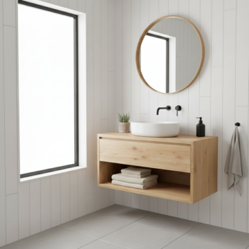 Badkamermeubel Suze | Massief Eikenhout | Teakea Badkamers