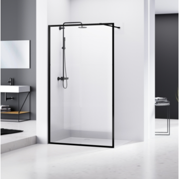 Van Rijn Products ST04KP Ducha a ras de suelo 120cm con marco negro