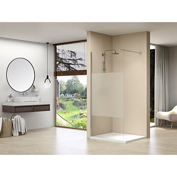 Van Rijn Products ST01MGS inloopdouche met satijnband 30cm chroom - zonder stabilisatiestang
