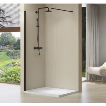 Van Rijn Products ST01ZWM Ducha a ras de suelo 140cm negro
