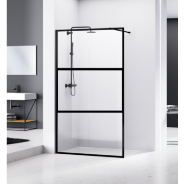 Van Rijn Products ST04M3 Ducha mural 110cm rejilla horizontal negro