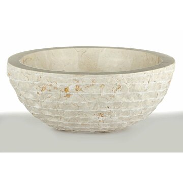 Wit Marmeren Waskom - Oblique | 45x21x15 - BMAM-CREAM Wit Marmeren Waskom - Oblique | 45x21x15 - BMAM-CREAM