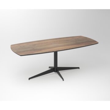 Stijlvolle Notenhouten Eettafel Duncan met 2-Hercules Frame