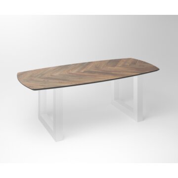 Notenhouten Eettafel Tusk | 3-U-Frame White – Luxe Design