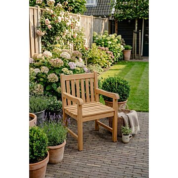 Teakea Windsor Tuinstoel | Vaste Armstoel | Massief FSC Teak