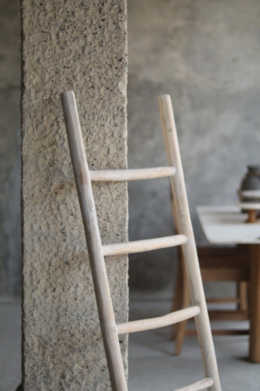houten decoladder 175 x 50 x 5 | Decoratieladder White Teakea  - view 3