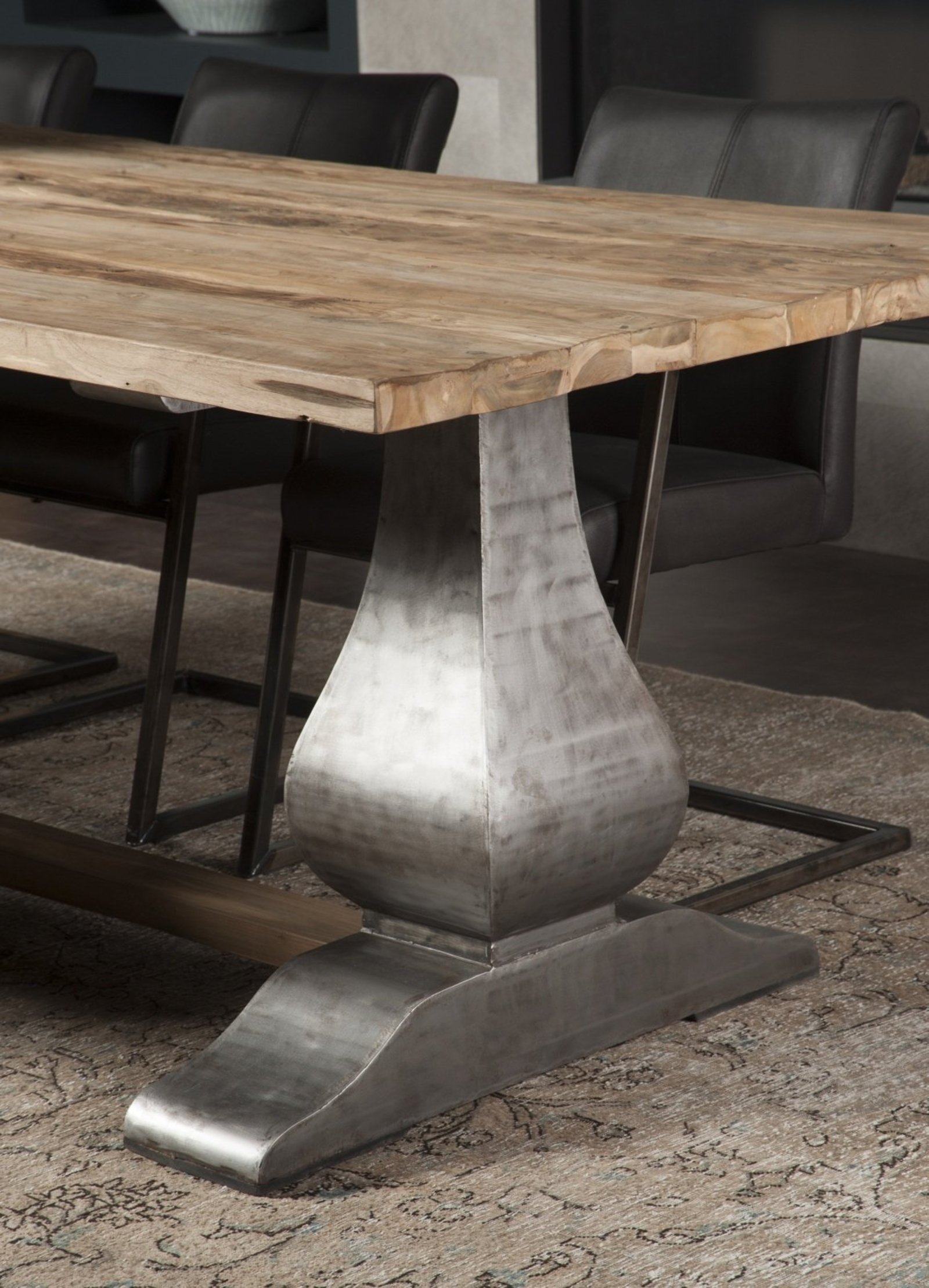 Prato | Industriële Teak Kloostertafel | 240x100x78 | 4 dik blad - TWR-PF0092 - alternate view