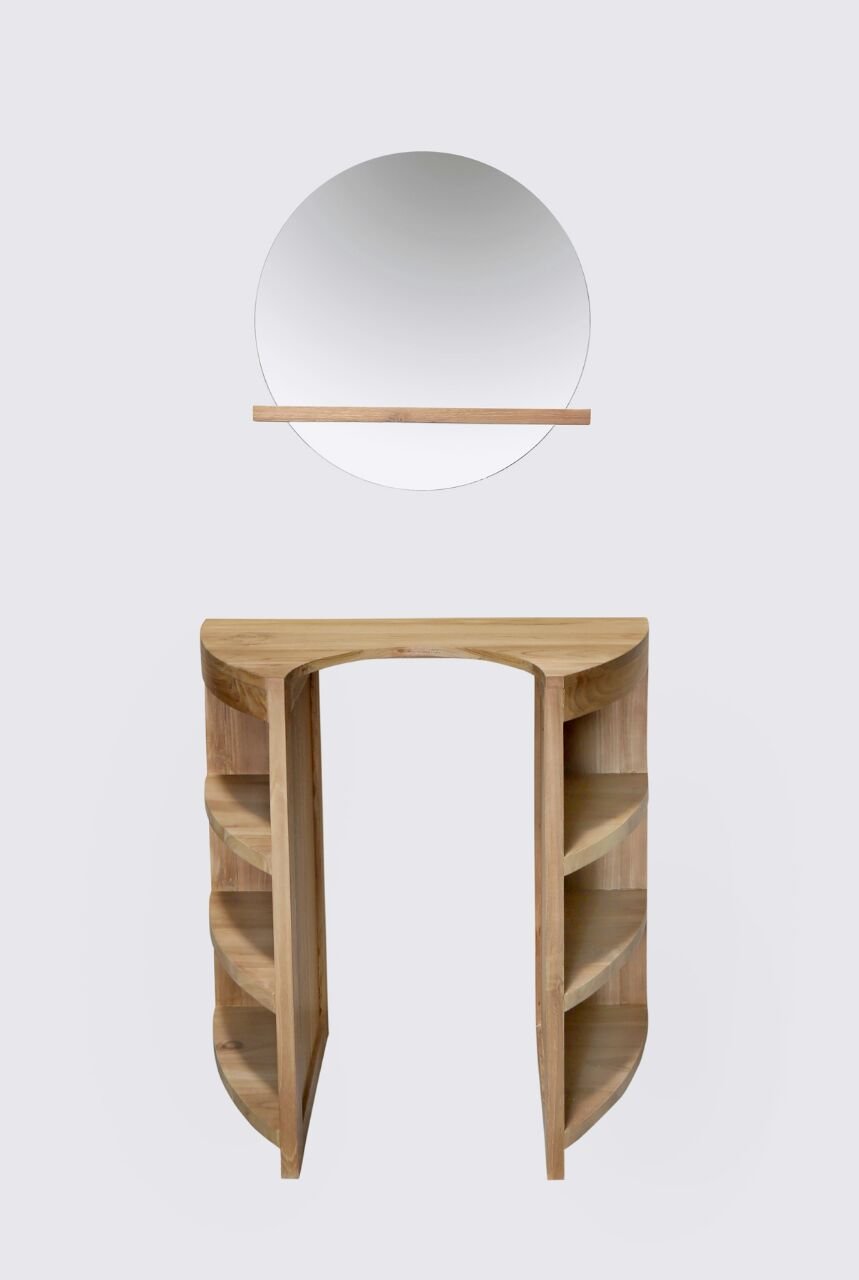 Teakea Pedestal - Teakhouten Badmeubel met Wastafelzuil -  80x40x80 - DEV-ENKEL-DRSSR-PED-80x40x80 - view 3