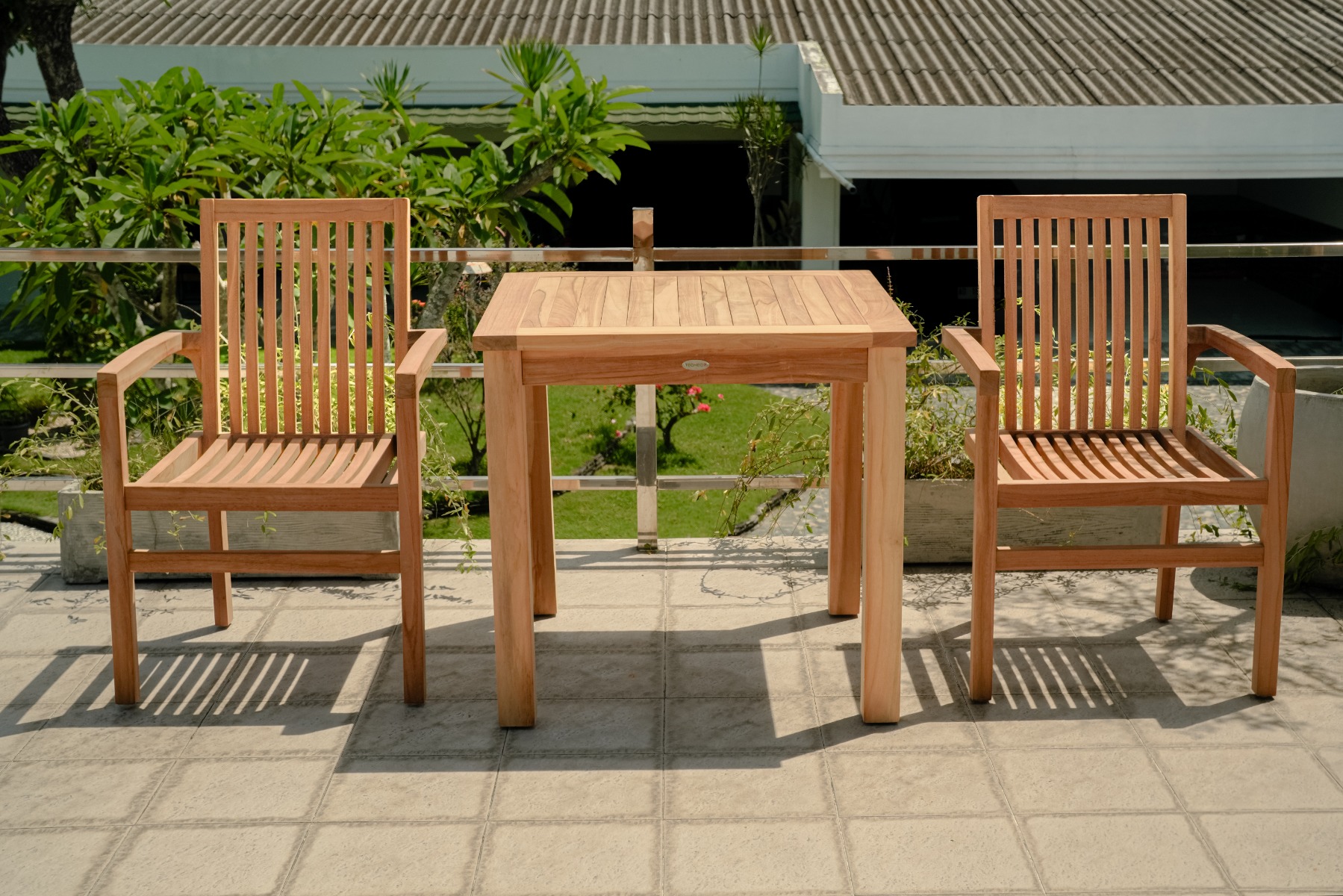 Teakhouten Tuintafel – 80x80 massief Teak - view 4